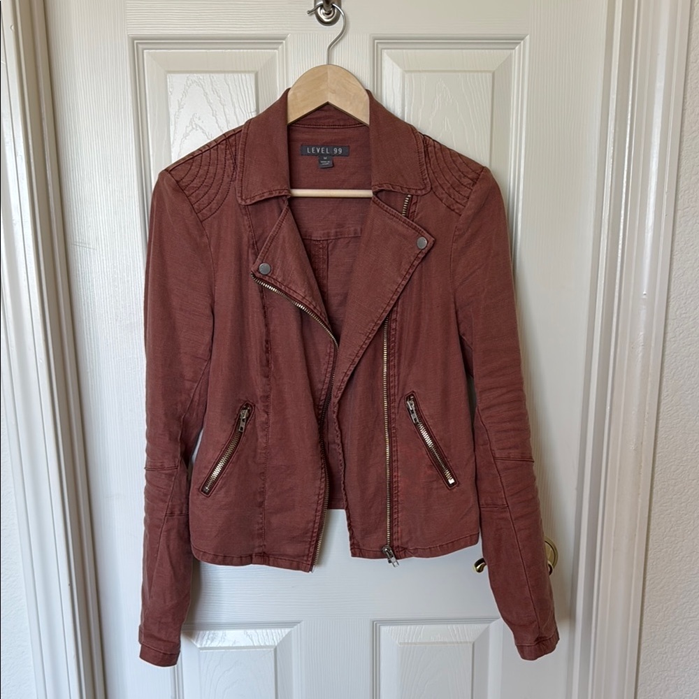 Level 99 Rust Color Moto Jacket